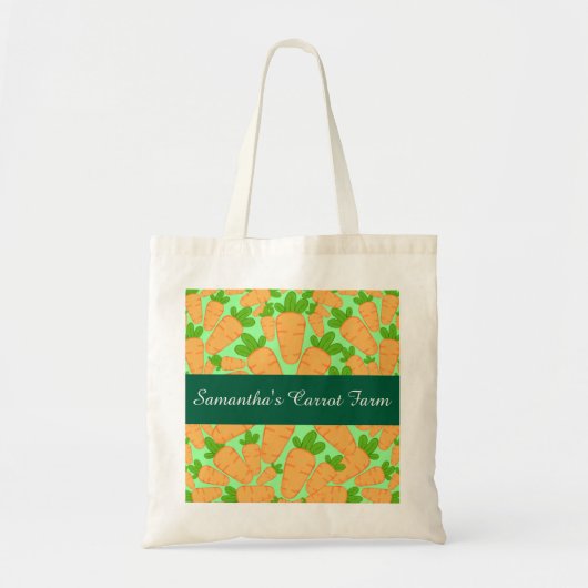 Oranje en groene wortelen tote bag (Voorkant)