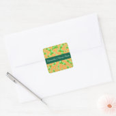 Oranje en groene wortelen vierkante sticker (Envelop)