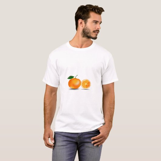 Oranje en half t-shirt (Voorkant volledig)