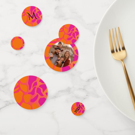 Oranje en heet roze verloop Assortiment Confetti (Groep)