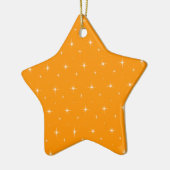 Oranje en heldere sterren keramisch ornament (Links)