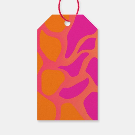 Oranje en hete roze gradiënt altijd en voor altijd cadeaulabel (Achterkant)