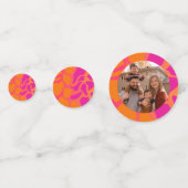 Oranje en hete roze gradiënt met foto confetti (Voorkanten)