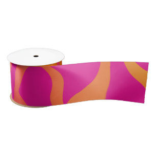 Oranje en hete roze gradiënt satijnen lint