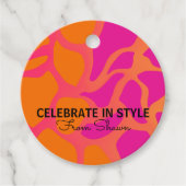 Oranje en hete roze gradiënt vieren in stijl bedankjes labels (Voorkant)