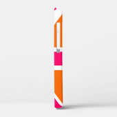 Oranje en hete roze Union Jack Case-Mate iPhone Case (Achterkant / Links)