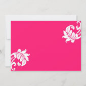 Oranje en Hot Pink Damask sparen de Kaart van de D (Achterkant)