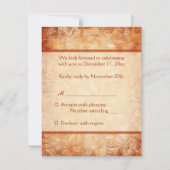 Oranje en ivoor Bloemige antwoordkaart RSVP Kaartje (Voorkant)