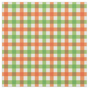 Oranje en kalkgroen Bright Gingham Pset/Tartan Stof