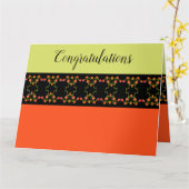 Oranje en kalkgroen kaart (Gele Bloem)