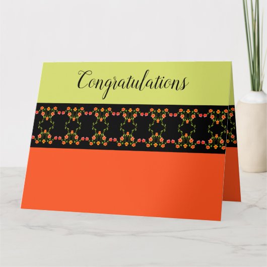 Oranje en kalkgroen kaart (Voorkant)