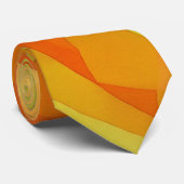 Oranje en Kleurrijke Abstracte Kunst Stropdas (Opgerold)