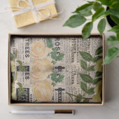 Oranje en levende Rozen op krantenpapier Tissuepapier (Geschenk)