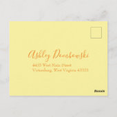 Oranje en lichtgele pony Roos Weddenschap Briefkaart (Achterkant)