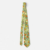 Oranje en lichtgele pony's en Roos (Floral Wedding Stropdas (Achterkant)