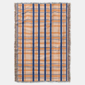 Oranje en marineblauw-bruingeband deken (Voorkant Verticaal)