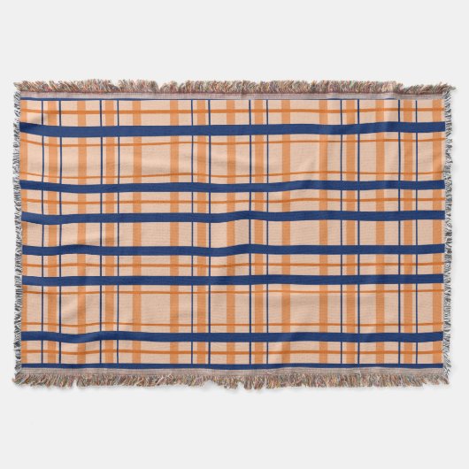Oranje en marineblauw-bruingeband deken (Voorkant)