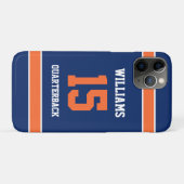 Oranje en marineblauw Case-Mate iPhone case (Achterkant (horizontaal))
