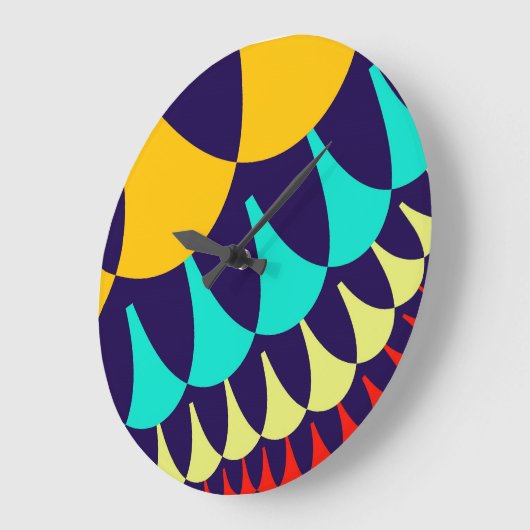 Oranje en marineblauw grote klok (Hoek)