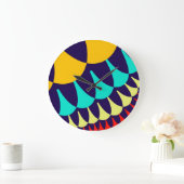 Oranje en marineblauw grote klok (Huis)