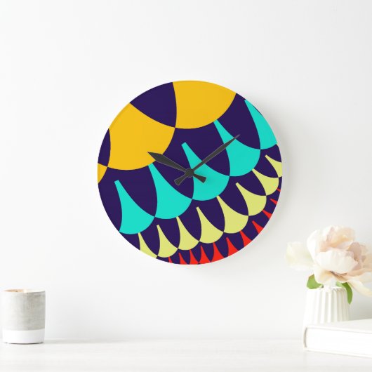 Oranje en marineblauw grote klok (Huis)