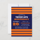 Oranje en marineblauw team - uitnodiging (Voorkant)