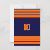 Oranje en marineblauw team - uitnodiging (Achterkant)