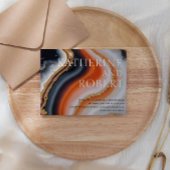 Oranje en Navy Blue Agate trendy bruiloft Kaart