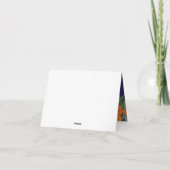 Oranje en Navy Blue Peony Roos Weddenschap Bedankkaart (Achterkant)