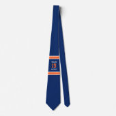 Oranje en Navy Blue Stropdas (Voorkant)