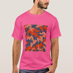 Oranje en Navy Camouflage Art Patroon Camo T-shirt