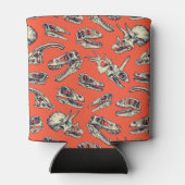 Oranje en Navy Dinosaur Skulls Blikjeskoeler (Achterkant)