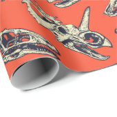 Oranje en Navy Dinosaur Skulls Cadeaupapier (Rol Hoek)