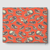 Oranje en Navy Dinosaur Skulls Gastenboek (Achterkant)