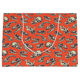 Oranje en Navy Dinosaur Skulls Groot Cadeauzakje
