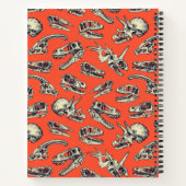 Oranje en Navy Dinosaur Skulls Notitieboek (Achterkant)