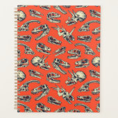 Oranje en Navy Dinosaur Skulls Planner (Voorkant)