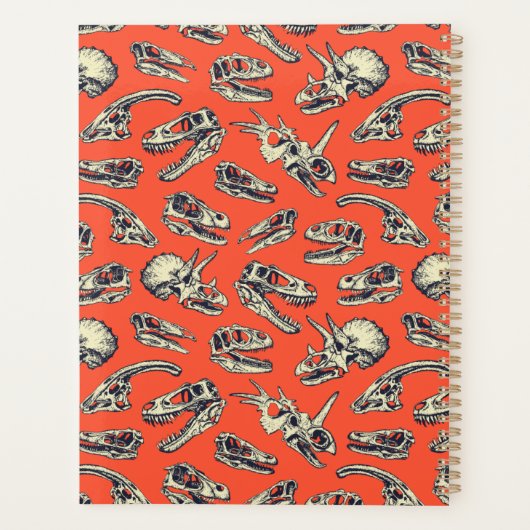 Oranje en Navy Dinosaur Skulls Planner (Achterkant)