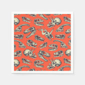 Oranje en Navy Dinosaur Skulls Servet (Voorkant)