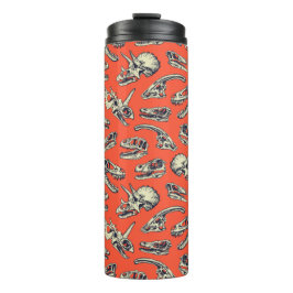 Oranje en Navy Dinosaur Skulls Thermosbeker