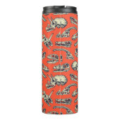 Oranje en Navy Dinosaur Skulls Thermosbeker (Achterkant)