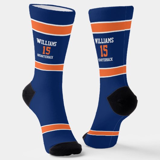 Oranje en Navyblauw Sokken (Gebogen)