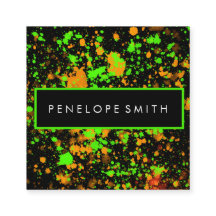 Oranje en Neon Green Abstract Verf Splatter