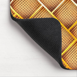 Oranje en ochre vierkanten met abstracte schaakgoo muismat