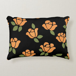 Oranje en Olijfgroen Accent Kussen