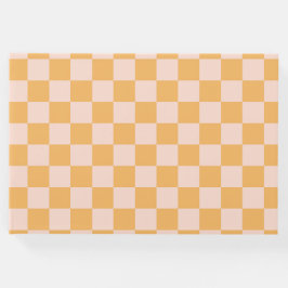 Oranje en ongebleekte zijdeklaag gastenboek