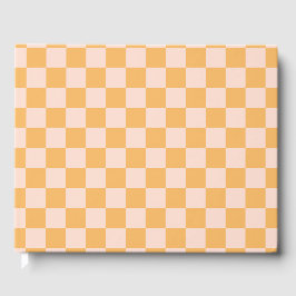 Oranje en ongebleekte zijdeklaag gastenboek