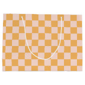 Oranje en ongebleekte zijdeklaag groot cadeauzakje (Achterkant)