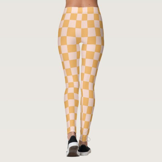 Oranje en ongebleekte zijdeklaag leggings (Achterkant)