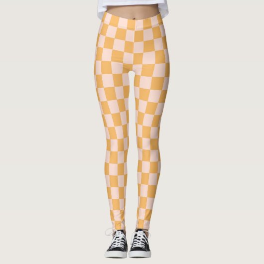 Oranje en ongebleekte zijdeklaag leggings (Voorkant)